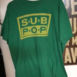sub pop nirvana record label shirt size L